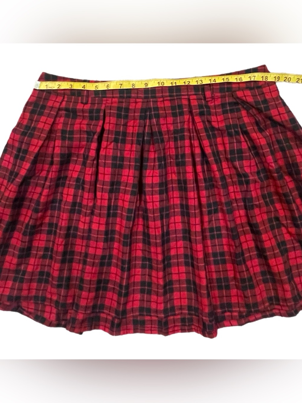 Hot Topic Mini Skirts Bundle 1X plus size black with buckles and red plaid - Picture 2 of 8